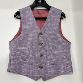 1880 Club Boys Blush Checked Waistcoat 132-55146/63