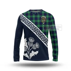 Abercrombie Tartan Long Sleeve T-Shirt Featuring Thistle and Scotland Map