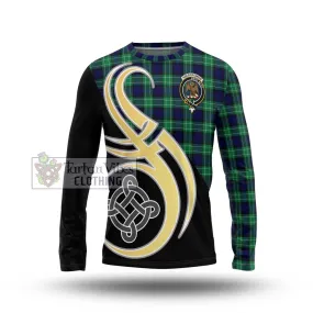 Abercrombie Tartan Long Sleeve T-Shirt with Family Crest and Celtic Symbol Style