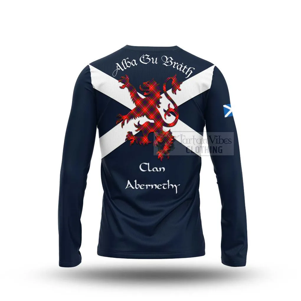 Abernethy Tartan Lion Rampant Long Sleeve T-Shirt  Proudly Display Your Heritage with Alba Gu Brath and Clan Name