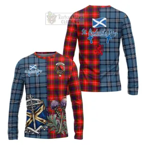 Abernethy Tartan Long Sleeve T-Shirt Happy St. Andrew's Day Half Tartan Style