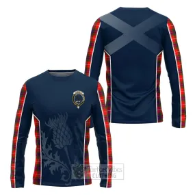 Abernethy Tartan Long Sleeve T-Shirt with Family Crest and Scottish Thistle Vibes Sport Style