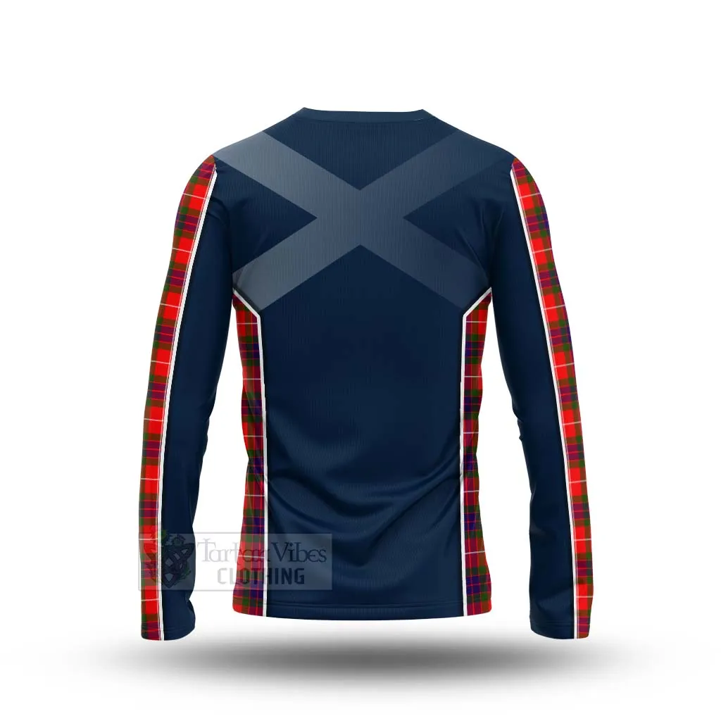 Abernethy Tartan Long Sleeve T-Shirt with Family Crest and Scottish Thistle Vibes Sport Style