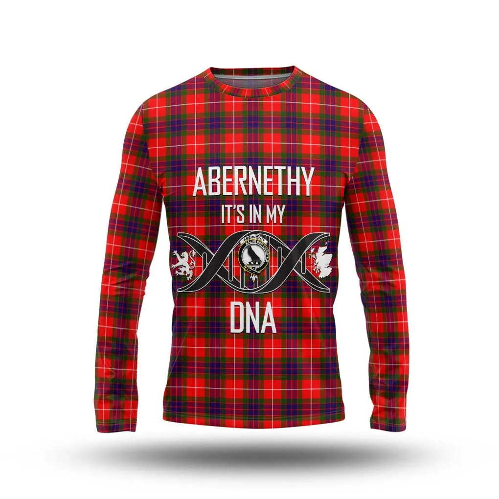 Abernethy Tartan Long Sleeve T-Shirt with Family Crest DNA In Me Style