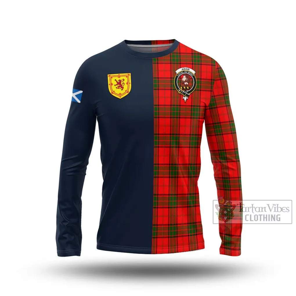 Adair Tartan Long Sleeve T-Shirt Alba with Scottish Lion Royal Arm Half Style