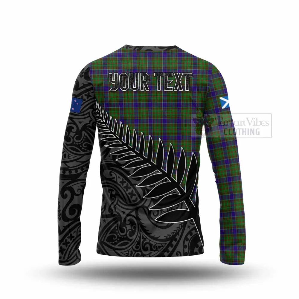 Adam Crest Tartan Long Sleeve T-Shirt with New Zealand Silver Fern Half Style