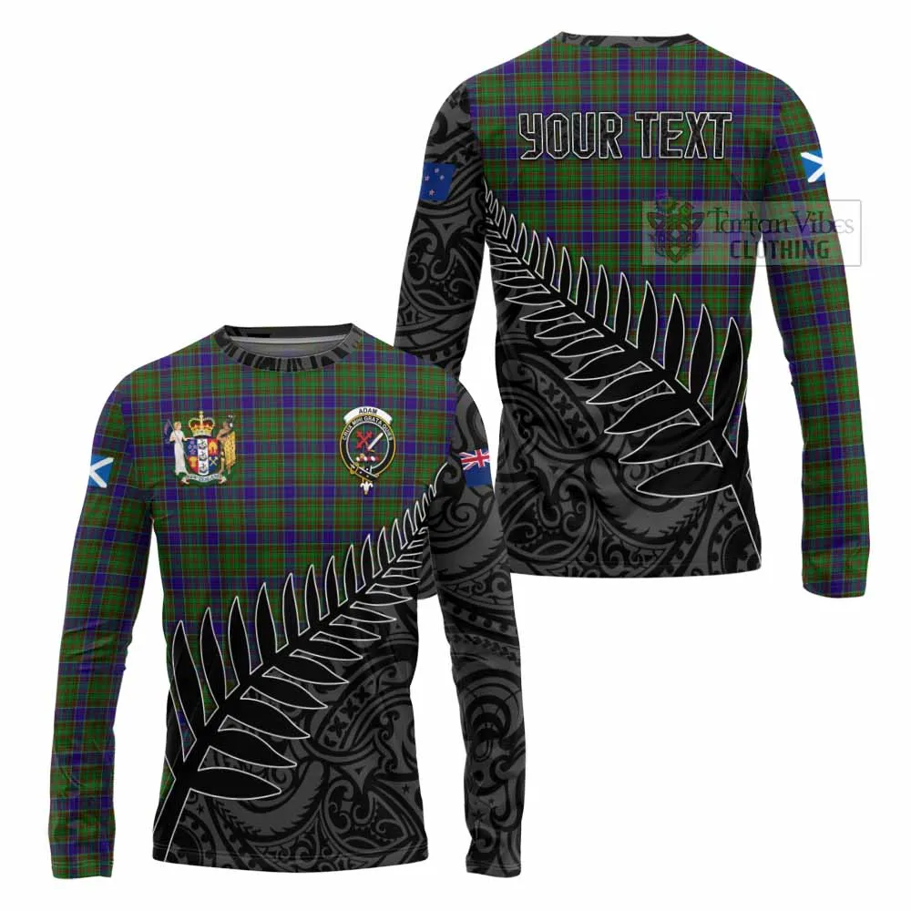 Adam Crest Tartan Long Sleeve T-Shirt with New Zealand Silver Fern Half Style