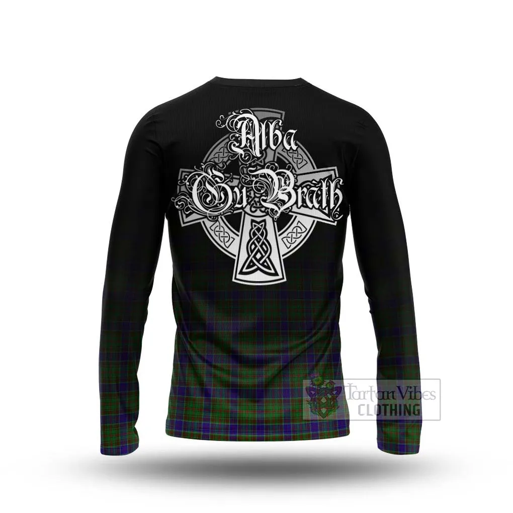 Adam Tartan Long Sleeve T-Shirt Featuring Alba Gu Brath Family Crest Celtic Inspired