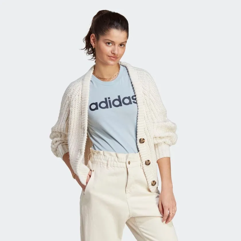 Adidas Women Essentials Slim Logo Casual Tee