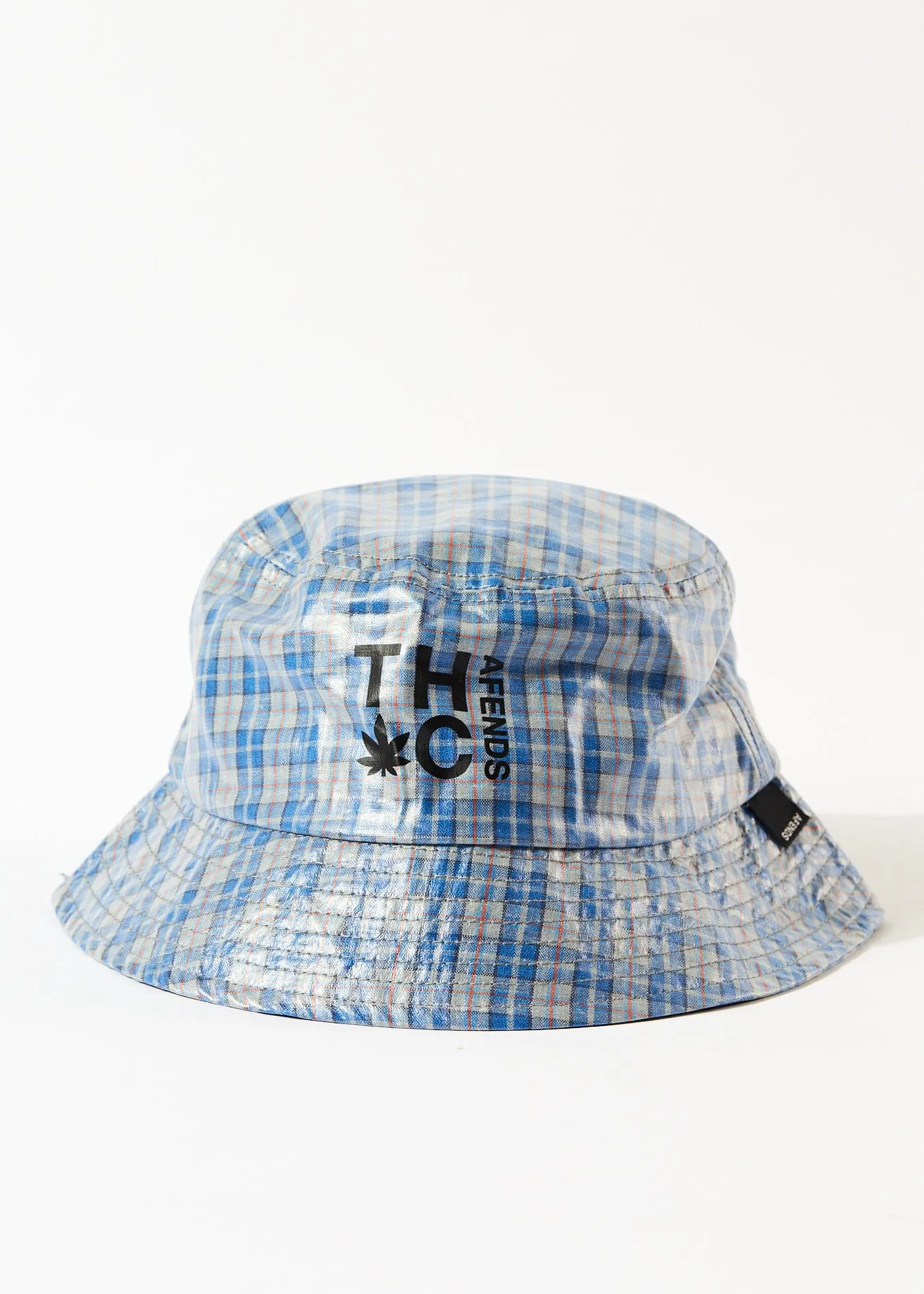 AFENDS Unisex Porcelain - Check Coated Bucket Hat - Electric Blue