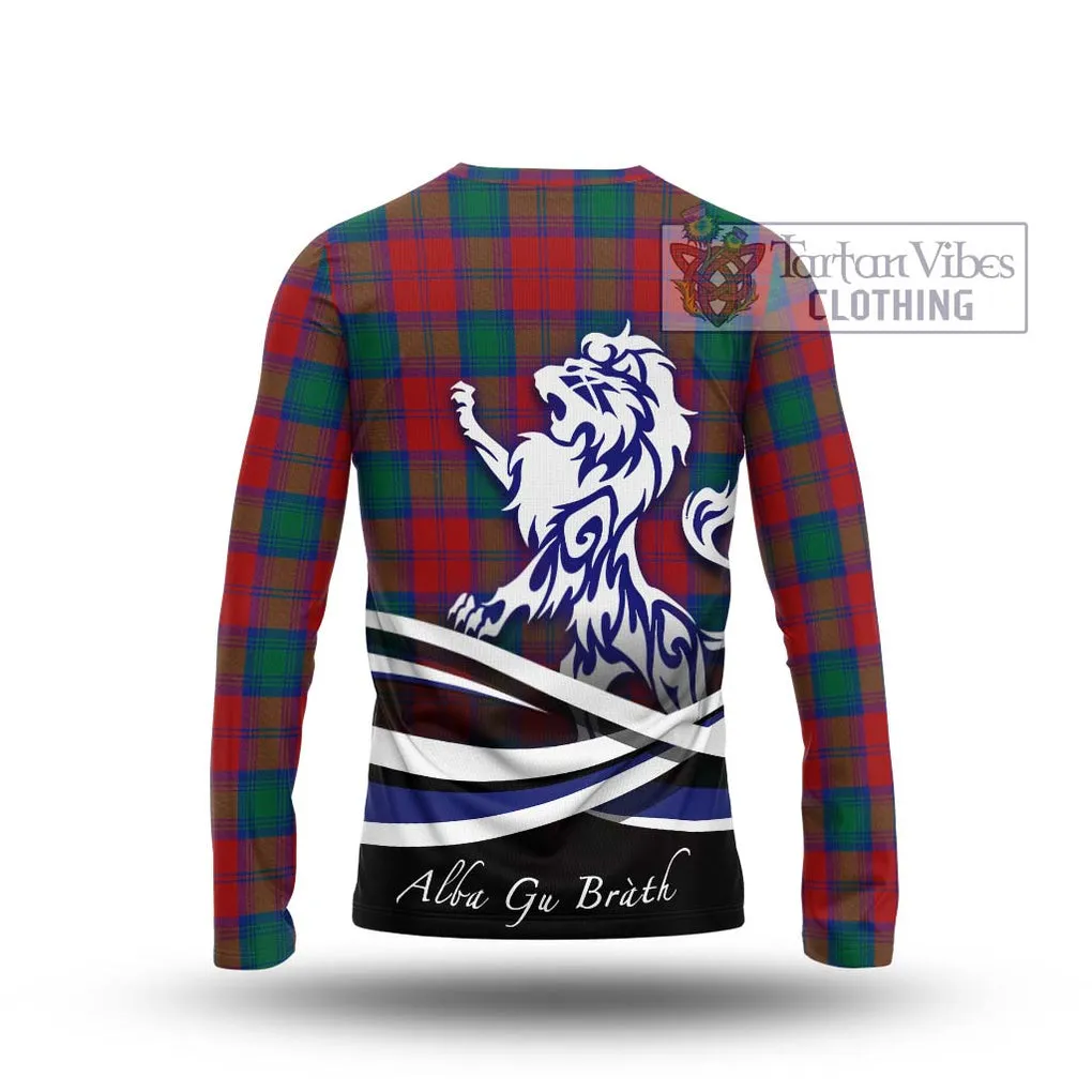 Affleck Tartan Long Sleeve T-Shirt with Alba Gu Brath Regal Lion Emblem