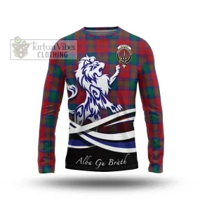 Affleck Tartan Long Sleeve T-Shirt with Alba Gu Brath Regal Lion Emblem