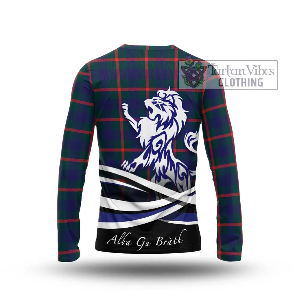 Agnew Tartan Long Sleeve T-Shirt with Alba Gu Brath Regal Lion Emblem