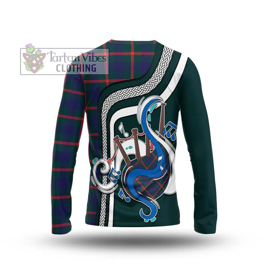 Agnew Tartan Long Sleeve T-Shirt with Epic Bagpipe Style