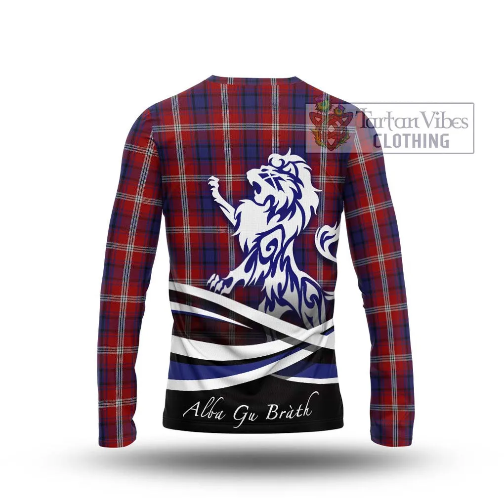 Ainslie Tartan Long Sleeve T-Shirt with Alba Gu Brath Regal Lion Emblem