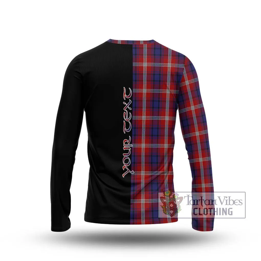 Ainslie Tartan Long Sleeve T-Shirt with Family Crest and Half Of Me Style