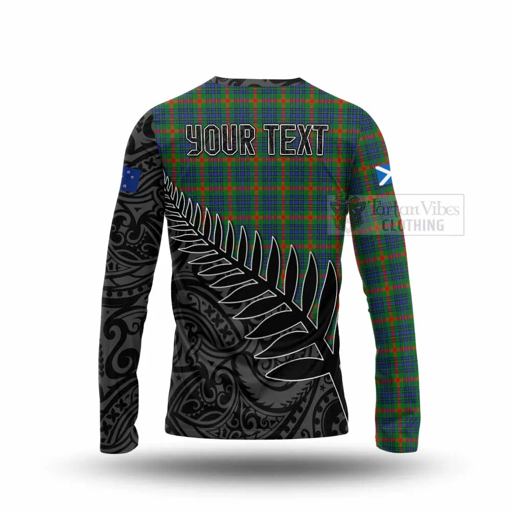 Aiton Crest Tartan Long Sleeve T-Shirt with New Zealand Silver Fern Half Style