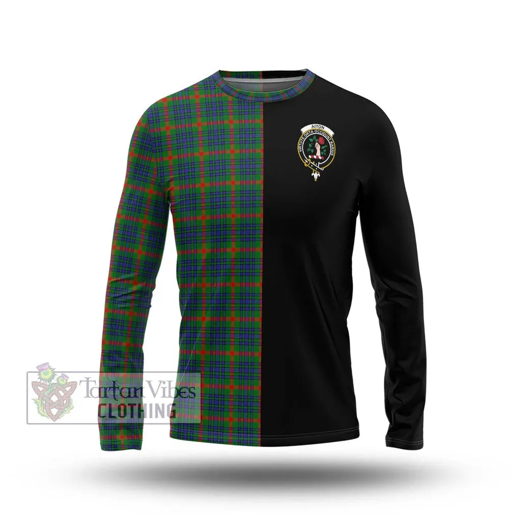 Aiton Tartan Long Sleeve T-Shirt with Family Crest and Half Of Me Style