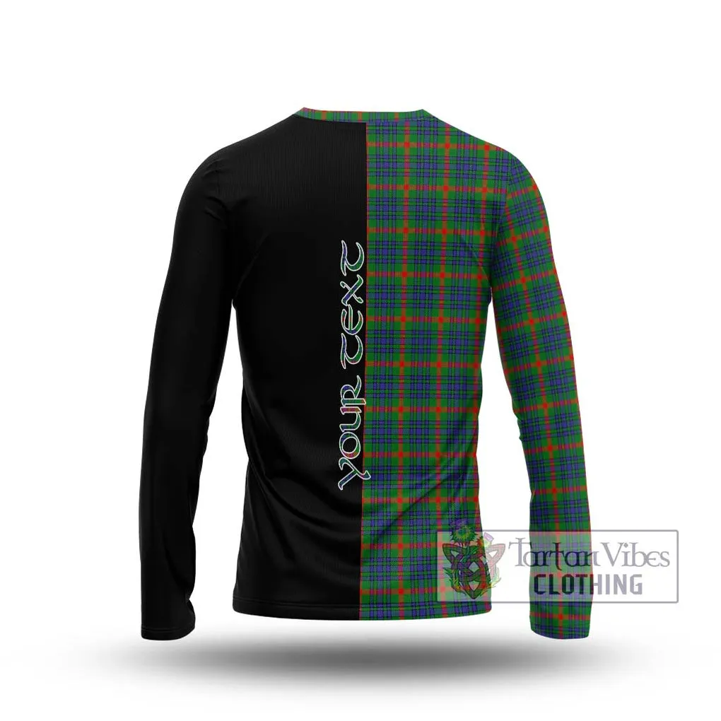 Aiton Tartan Long Sleeve T-Shirt with Family Crest and Half Of Me Style