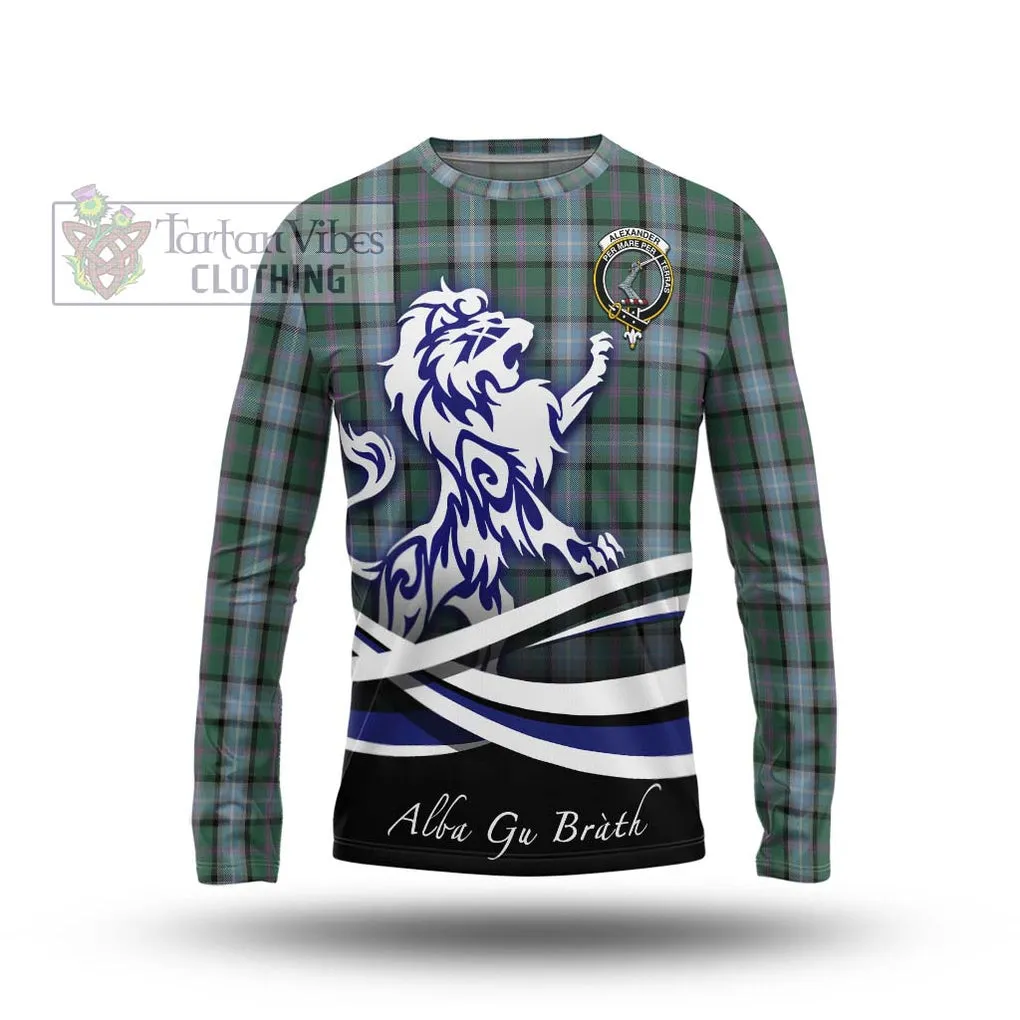 Alexander of Menstry Hunting Tartan Long Sleeve T-Shirt with Alba Gu Brath Regal Lion Emblem