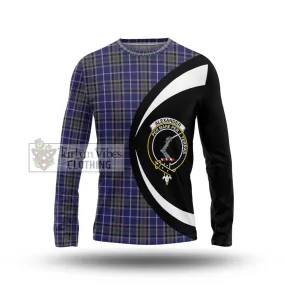 Alexander of Menstry Tartan Long Sleeve T-Shirt with Family Crest Circle Style