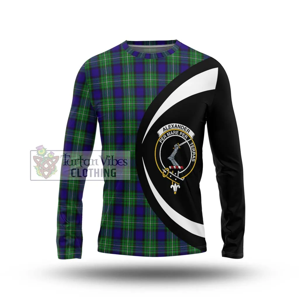 Alexander Tartan Long Sleeve T-Shirt with Family Crest Circle Style