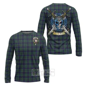 Allardice Tartan Long Sleeve T-Shirt with Family Crest Celtic Skull Style