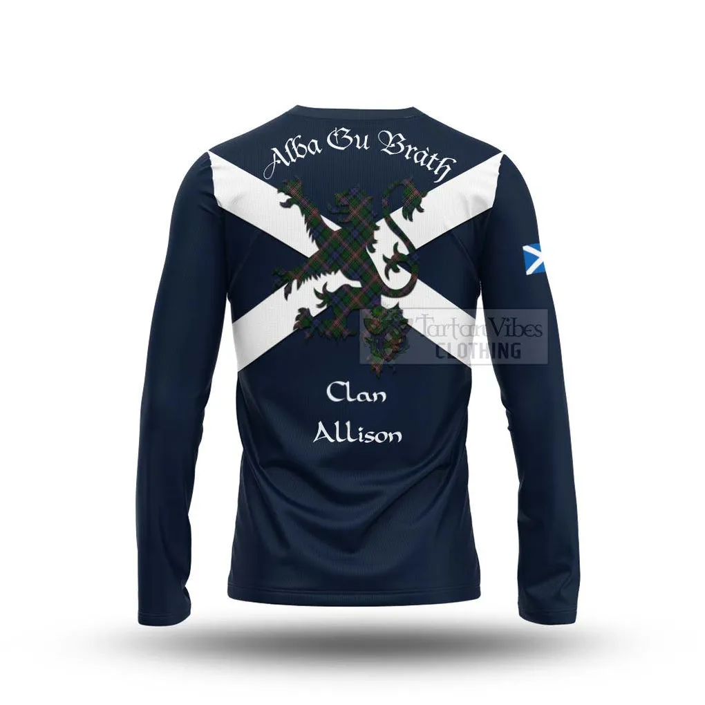 Allison Tartan Lion Rampant Long Sleeve T-Shirt  Proudly Display Your Heritage with Alba Gu Brath and Clan Name