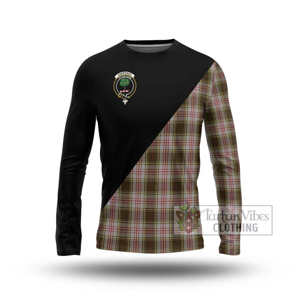 Anderson Dress Tartan Long Sleeve T-Shirt with Family Crest and Military Logo Style