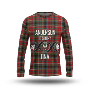 Anderson of Arbrake Tartan Long Sleeve T-Shirt with Family Crest DNA In Me Style