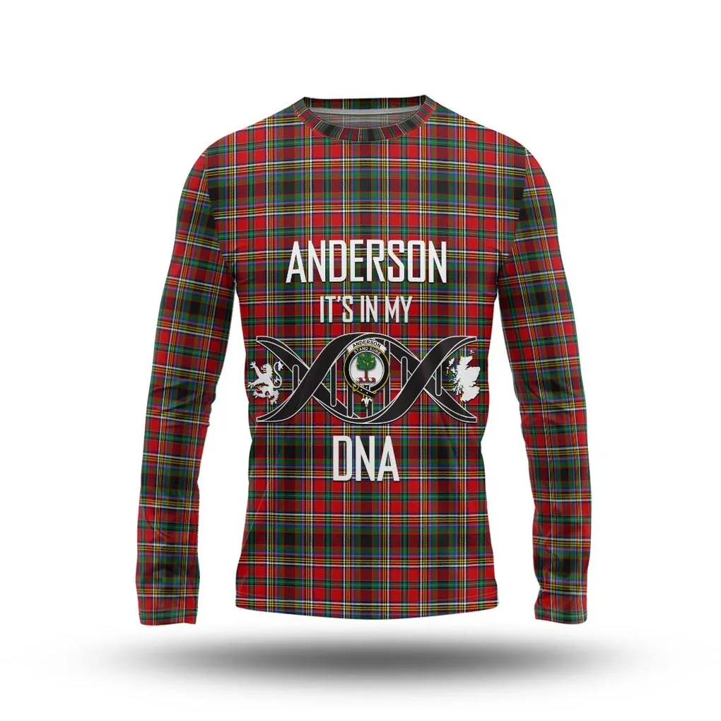 Anderson of Arbrake Tartan Long Sleeve T-Shirt with Family Crest DNA In Me Style