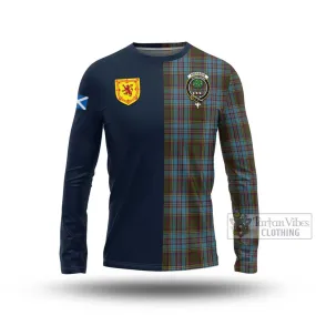 Anderson Tartan Long Sleeve T-Shirt Alba with Scottish Lion Royal Arm Half Style