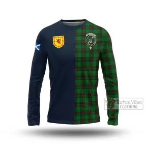 Anstruther Tartan Long Sleeve T-Shirt Alba with Scottish Lion Royal Arm Half Style