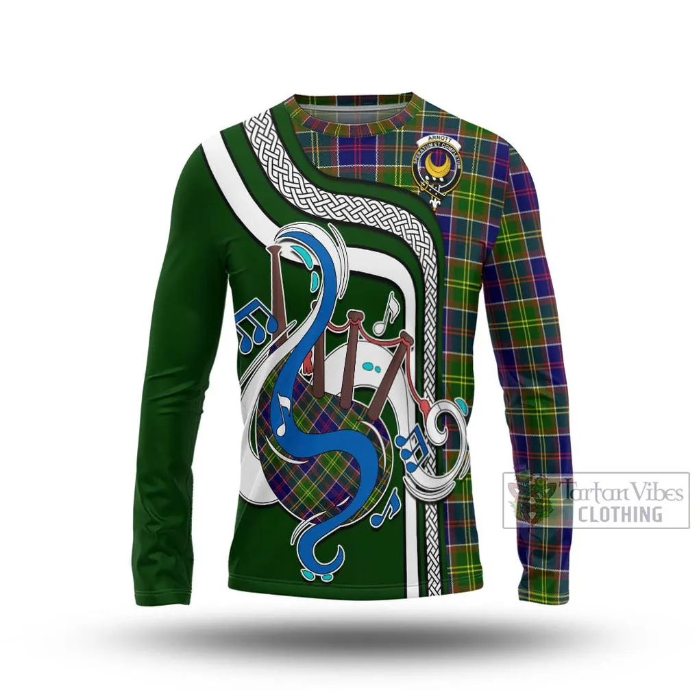 Arnott Tartan Long Sleeve T-Shirt with Epic Bagpipe Style