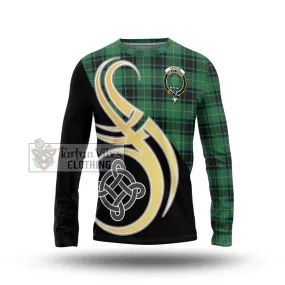 Arthur Ancient Tartan Long Sleeve T-Shirt with Family Crest and Celtic Symbol Style