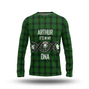 Arthur Highland Tartan Long Sleeve T-Shirt with Family Crest DNA In Me Style