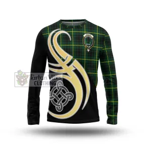 Arthur Modern Tartan Long Sleeve T-Shirt with Family Crest and Celtic Symbol Style