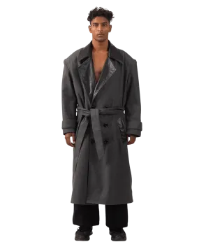 ASH GREY  WOOL TRENCH COAT