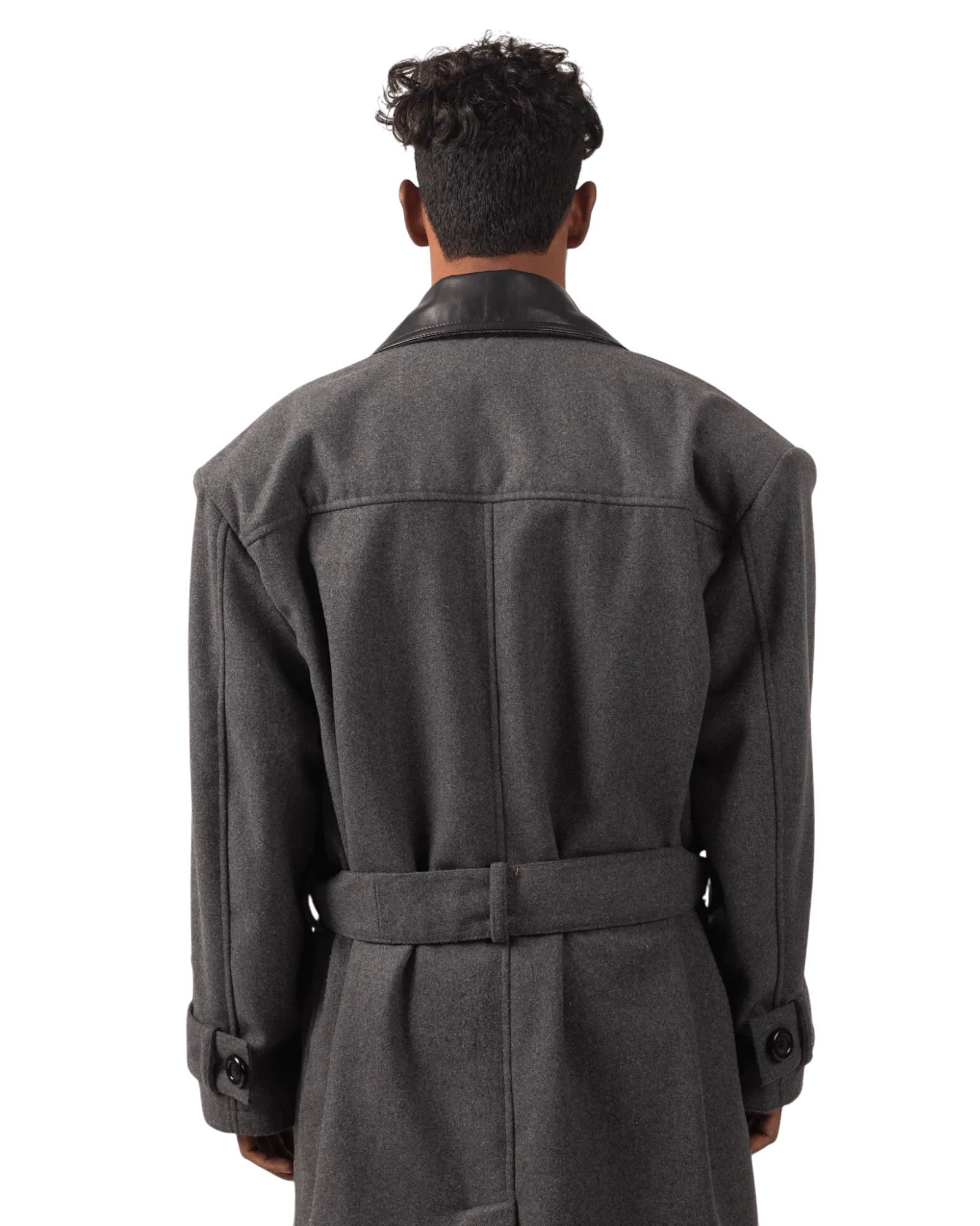 ASH GREY  WOOL TRENCH COAT