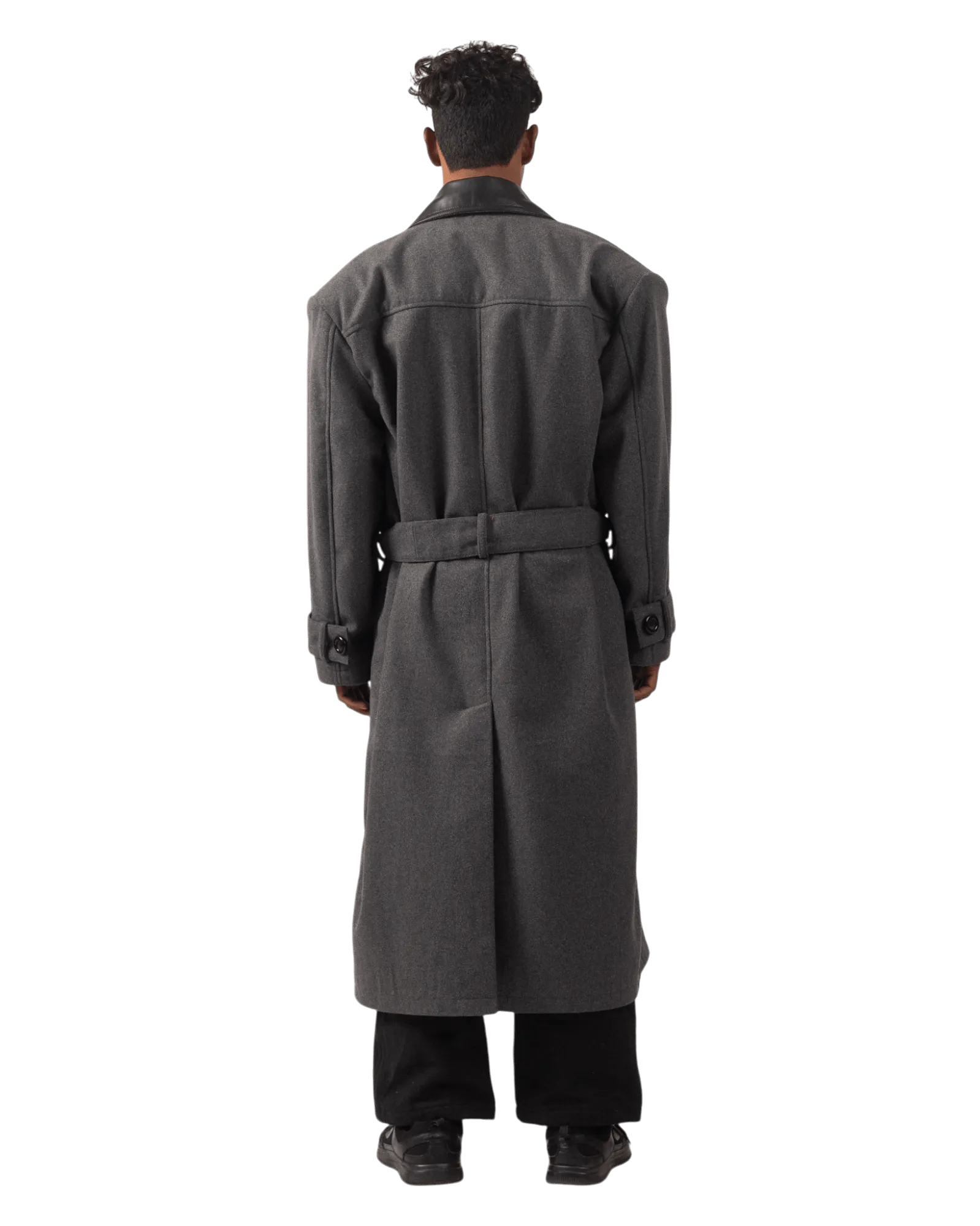 ASH GREY  WOOL TRENCH COAT