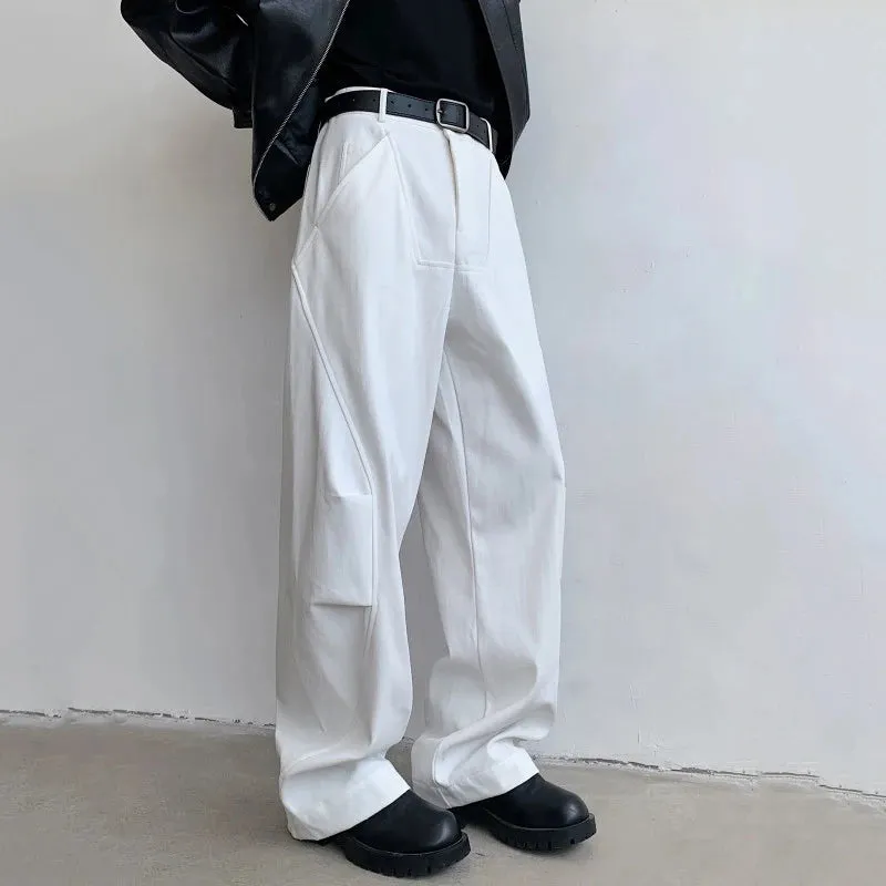 Autumn Winter Casual Pants Men's Wear Deconstructive Design Splicing Curved Knife Trousers Fashion Tide