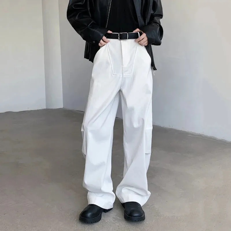 Autumn Winter Casual Pants Men's Wear Deconstructive Design Splicing Curved Knife Trousers Fashion Tide