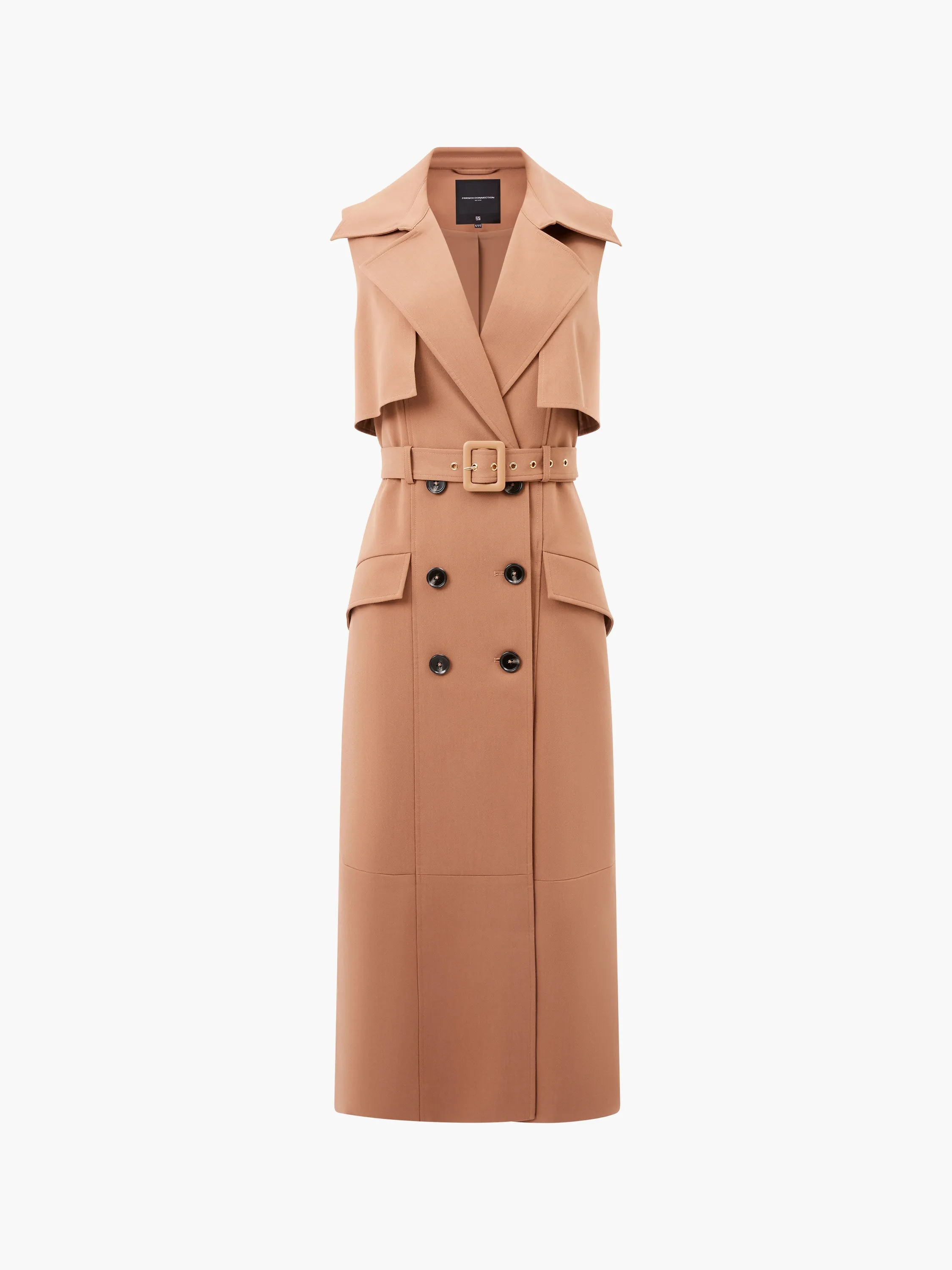 Azra Twill Sleeveless Trench Dress