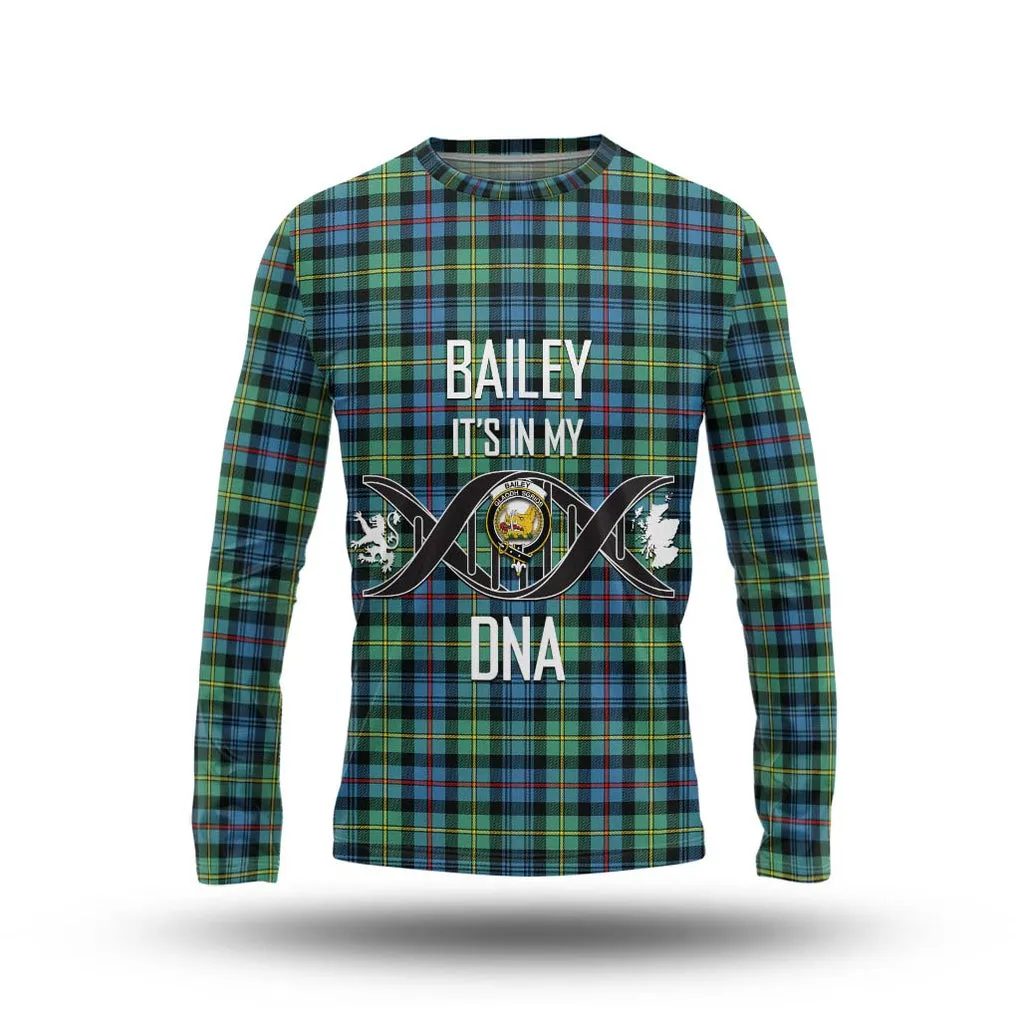 Bailey Ancient Tartan Long Sleeve T-Shirt with Family Crest DNA In Me Style