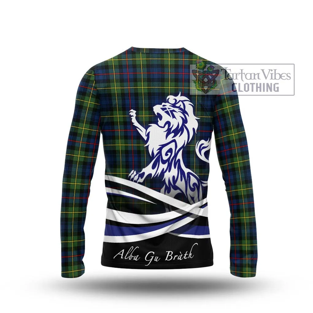 Bailey Modern Tartan Long Sleeve T-Shirt with Alba Gu Brath Regal Lion Emblem