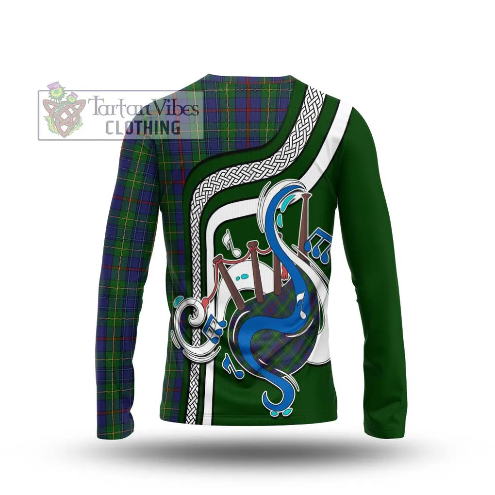 Bailey Tartan Long Sleeve T-Shirt with Epic Bagpipe Style