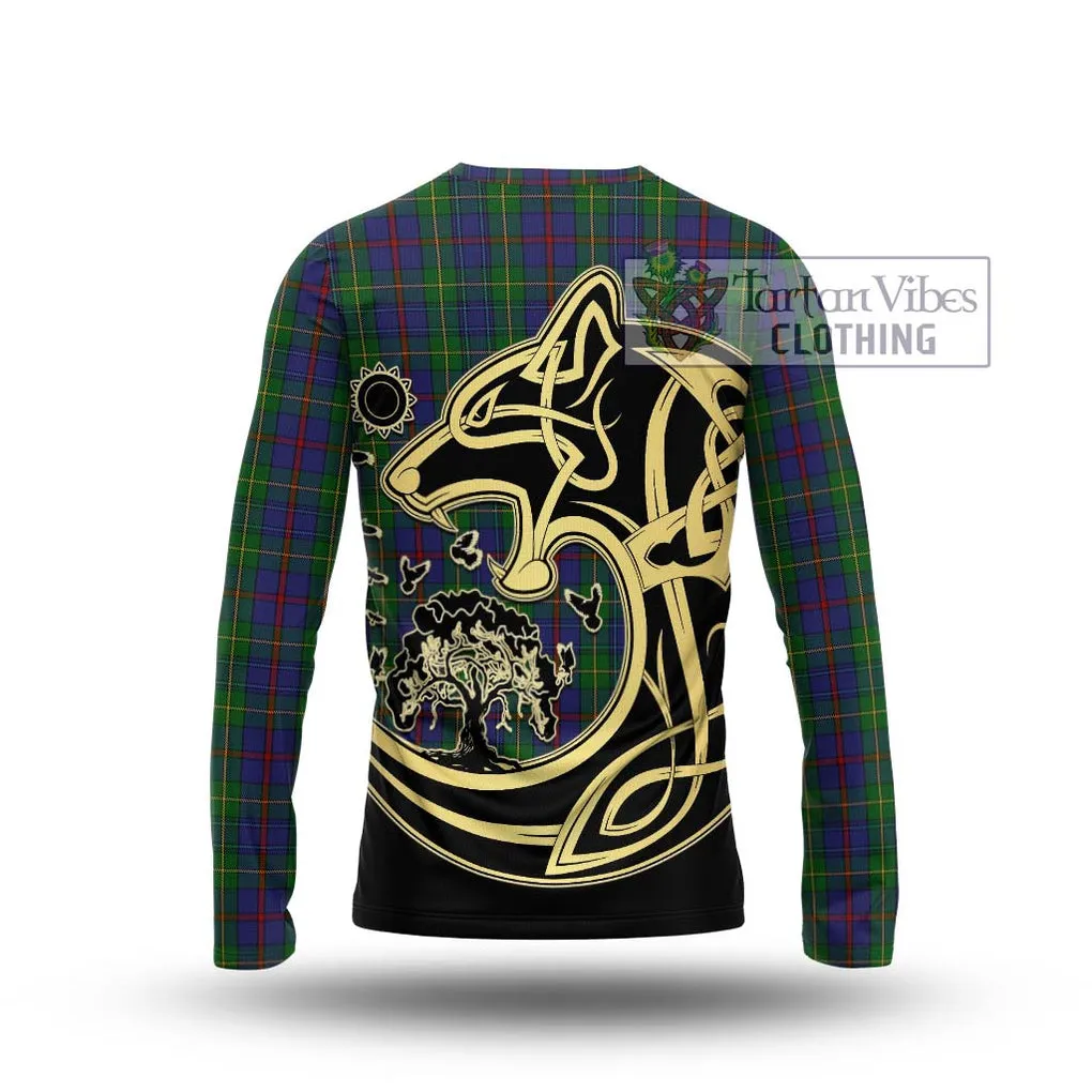 Bailey Tartan Long Sleeve T-Shirt with Family Crest Celtic Wolf Style