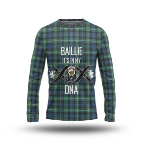 Baillie Ancient Tartan Long Sleeve T-Shirt with Family Crest DNA In Me Style