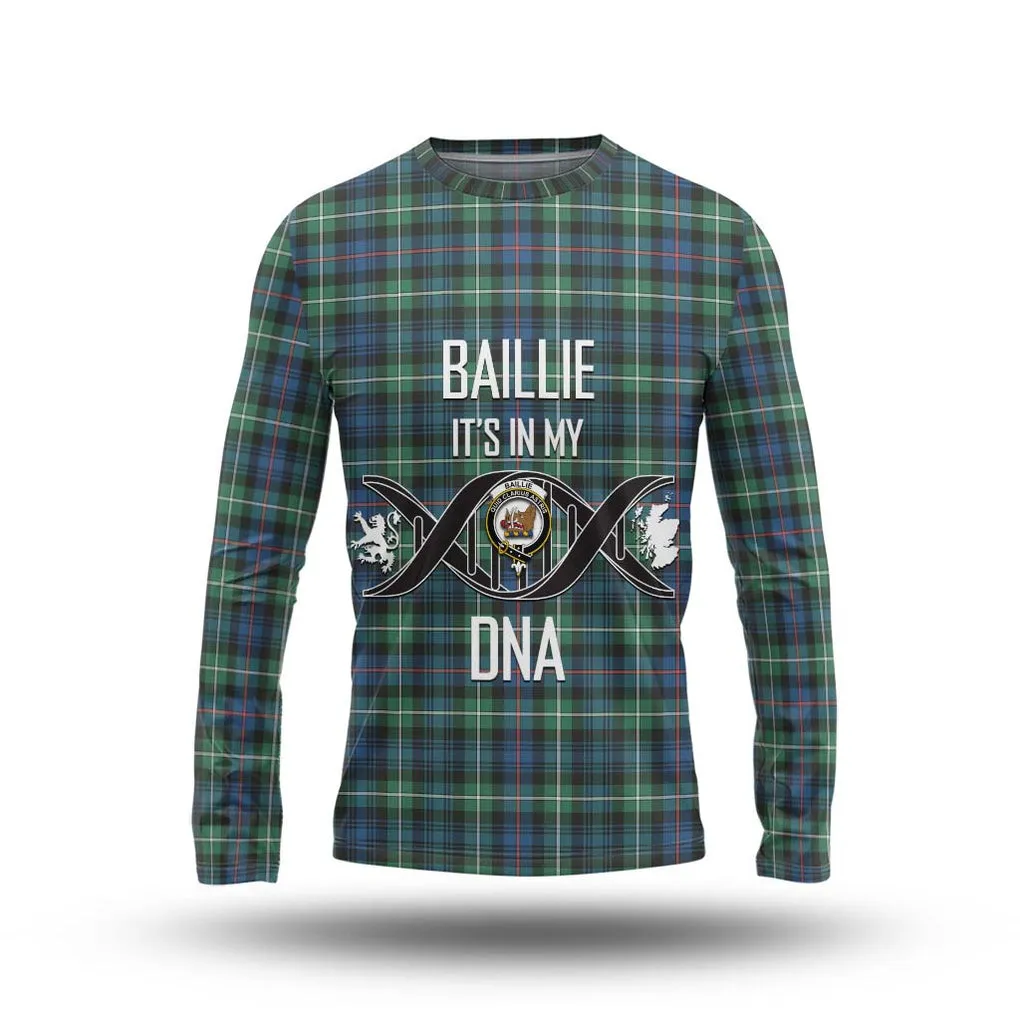 Baillie Ancient Tartan Long Sleeve T-Shirt with Family Crest DNA In Me Style