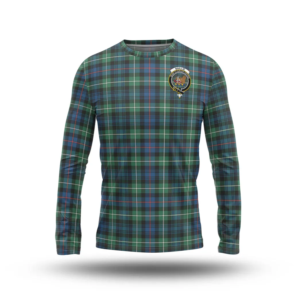 Baillie Ancient Tartan Long Sleeve T-Shirt with Family Crest